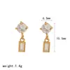 Pendientes de Acero Inoxidable Incrustados con Diamantes Estilo Transfronterizo para Mujer, Modernos y Versátiles, Pendientes de Acero de Titanio con Circonita de Gama Alta Que No Se Desvanecen