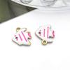 1 Acero Inoxidable Electroplateado al Vacío Esmalte de Doble Cara Colorido Gota de Aceite Pez Tropical Colgante Colgante Accesorios para Joyería DIY