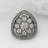 Botões Pequenos de Metal em Formato de Flor com Diamantes de 12mm, Botões em Formato de Gota, Tops Femininos, Punhos de Tricô, Botões de Pérola