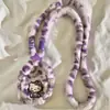 Estilo Outono e Inverno Rosa Pelúcia Estampa Leopardo Bolsa Kt Pingente Transversal Alça Longa Mini Armazenamento de Moedas e Fones de Ouvido Estilo Alça D