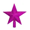 Estrela de ponta para árvore de Natal 12/15/20/25/30cm Estrela de cinco pontas tridimensional soprada Cinco estrelas com pó dourado para árvore de Natal Multiespecificação