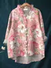 Estilo Novo Europeu e Americano Site Independente Amazon Top com Gola de Renda Floral Personalizada Camisa Casual de Moda Feminina de Manga Longa