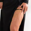 Europeu e Americano Sexy Casual Praia Imitação Pérola Anel de Perna Corrente de Corpo Simples Geométrico Estrela Strass Borla Corrente de Coxa