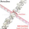 Cadena de código de soldadura con diamantes de imitación y perlas de fantasía con explosiones para zapatos de boda, ropa, accesorios de bricolaje, cadena de diamantes decorativa