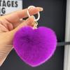 Coreia do Sul Ins Coelho Rex Fofo Bola de Pelúcia em Forma de Coração Chaveiro de Carro Pendurado Bolsa Criativa Distinta Pingente de Amor Chave