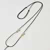 Collar con Cordón de Ágata y Jade Fino de 1 mm Tejido a Mano Nudo Seguro Colgante de Esmeralda para Hombres y Mujeres para Colgar en el Cuello