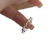 Joyería de diseño inspirado en el estilo ins coreano, anillo de junta retorcida con circonita brillante de plata de ley S925, versátil para apilar