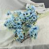 Buquê de flores de simulação azul, material de seda, flor falsa de plástico, decoração de sala de estar, decoração de mesa, casamento, arte de flores vermelhas