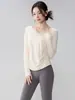 Top de Yoga Avanzado con Cuello en V de Secado Rápido para Mujer, Ropa Deportiva de Manga Larga para Fitness, Cubre Ropa para Pilates, Entrenamiento, Correr y Deportes