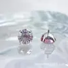Brincos de Roda Gigante Gradiente com Garra e Fundo Redondo em Liga de Titânio Astmf-13 Titânio G23 Rosca Interna Joias para Piercing com Zircônia
