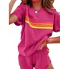 Amazon Best-Selling Transfronterizo Trajes Nuevos de Primavera y Verano para el Hogar para Mujer, Estilo Simple Europeo y Americano, Colores Contrastantes, Trajes Casuales de Moda para Mujer