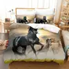 Ropa de cama estampada de animales caballo 3D de tres piezas transfronteriza Amazon Europa y Estados Unidos comercio exterior venta caliente a mapa