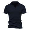 Camiseta Henry de manga corta para hombre, nueva camiseta de verano, cuello Henry, estilo retro americano, para fitness, venta al por mayor de fábrica