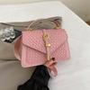 Contraste Cor Pequena Bolsa Fresca Feminina 2025 Nova Simples All-match Portátil Pequena Bolsa Quadrada Nicho Moda Bolsa de Ombro Crossbody