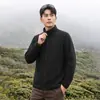 Forro de Lã Quente Masculino para Jaqueta Corta-vento Outono/Inverno 2026 Novo Gola Alta Cardigã Casual Versátil Roupa Externa
