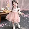 Vestido Estilo Nacional para Meninas Outono 2026 Novo Estilo Infantil Elegante Novo Estilo Chinês Vestido Bolo Vestido para Festa de Aniversário de Bebê