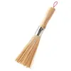 Escoba de Cocina Antigua Hecha a Mano con Cerdas de Bambú Cepillo para Ollas Doméstico Eliminación de Manchas de Cocina Tazón Antiadherente Limpieza de Aceite Cepillo Limpiador para Superficie de Estufa Herramienta de Lavado