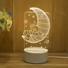 Luz de Noite 3D Presente Atacado Lâmpada Acrílica DIY Presente de Feriado Quarto Mesa de Cabeceira Luz de Atmosfera LED Decoração de Mesa de Cabeceira