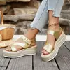 Sandalias de cuña populares de verano transfronterizas europeas y americanas al por mayor para mujer, adecuadas para uso en exteriores, al por mayor en tallas grandes