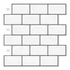 Adesivos de Parede de Cristal Autoadesivos 3D para Decoração de Parede de Quarto, Adesivos de Parede Autoadesivos de Azulejo de Imitação, Espessados Brancos