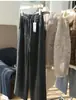 ¡Calidez y Tacto de Piel de Terciopelo! Pantalones de Lana Acetato Gruesos Forrados de Polar para Mujer Invierno Rectos Pierna Ancha G111607