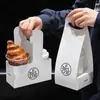 Caixa Sacola de Café Tendência Papelão Branco Suporte para Copo de Chá de Leite Loja de Panificação Caixa de Embalagem Criativa para Levar Uso Comercial