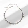 Colar Corrente de Moda Transfronteiriço Europeu e Americano Cravejado com Strass, Simples, Elegante, Fofo e Moderno Acessórios Diários Femininos