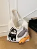 Bolso de Felpa Otoño e Invierno 2025 Nueva Moda Estilo Perezoso Artístico Bolso de Hombro para Mujer Gran Capacidad Bolso Casual para Viajes Tendencia