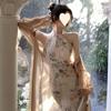 Nuevo Cheongsam Mejorado de Estilo Chino 2025 Niña Joven Elegante de Alta Gama Vacaciones Estilo Hermana Real Vestido Halter