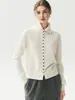 Diseño reversible~ Cárdigan de punto de cachemira suave súper elegante para mujer, cuello alto, corte holgado, chaqueta suéter cálida