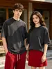 Ropa de Mujer de Verano Estilo Retro Perezoso Ligeramente Tallas Grandes con Temática de la Naturaleza. Bonito Top Nuevo de Algodón Puro para Mujer, Cuello Redondo, Manga Corta
