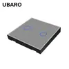 Interruptor de control remoto tipo 86 transfronterizo panel de parche aleatorio de vidrio templado inteligente interruptor táctil de radiofrecuencia inalámbrico venta al por mayor