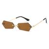Nuevas Gafas de Sol sin Montura con Borde Cortado para Mujer, Gafas de Sol Geométricas Degradadas de Celebridad de Internet, Gafas de Estilo Callejero Trendy Transfronterizo