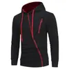 Sudaderas Europeas y Americanas para Hombre Transfronterizas, Cardigan Jackets de Forro Polar con Cremallera Diagonal a la Moda para Hombre de Manga Larga, Suministro Directo del Fabricante