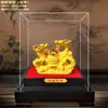 Enfeites de Veludo Dourado Ano do Dragão Zodiacal Artesanato de Dragão Banhado a Ouro Enfeites para Sala de Estar Presentes para Lojas 4S Reunião Anual da Companhia de Seguros