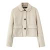 Exportación Transfronteriza Ropa de Mujer Otoño e Invierno 2025 Estilo Europeo y Americano Solapa Manga Larga Color Sólido Chaqueta Chaqueta de Béisbol Mujer L36279