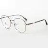 Novos Armações de Óculos Redondas de Metal Coreanas e Japonesas com Proteção contra Luz Azul, Lentes Neutras, Decoração com Contas Redondas, Visual Simples, Armações de Óculos para Miopia