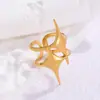 Moda Europeia e Americana Anel Exagerado de Aço Inoxidável para Mulheres Ouro 18K Simples Estilo Ins Anel de Design de Ponta Joias Atacado