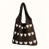 Bolsas Femininas, Sacolas de Compras, Bolsas de Tricô, Bolsas de Mão de Novo Estilo de Alto Padrão, Bolsas de Ombro, Bolsas de Palha, Em Forma de Coração, Transfronteiriças, Exquisite