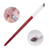 Caneta carimbo para esmalte com efeito borrado caneta carimbo caneta de transição gradiente oblíquo Céu Estrelado caneta com glitter haste de madeira vermelha arte de unha transfronteiriça