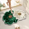 2026 Novo Tapete de Chão para Banheiro Floral Realista 3D de Lama Diatomácea Macia Tapete para Pé Absorvente de Água Antiderrapante para Banheiro