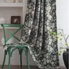 Cortinas Yimanqiyun en Jacquard de Flor Chenilla Verde Oscuro Cortinas Semi-Opacas Recortadas Engrosadas Cocina Sala de Estar