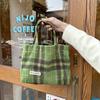 311021 Bolsa de Mão de Lã Multicolorida Estilo Retrô Simples Ins Bolsa Feminina 2023 Novo Estilo Outono e Inverno Bolsa Feminina