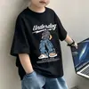 Camiseta de Manga Curta para Meninos Moda Verão Tendência Top de Algodão Estiloso de Meia Manga para Meninos
