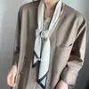 Bufanda Larga de Seda Estilo Nuevo Pañuelo para la Cabeza Cinta para el Cabello Protector de Cuello Bufanda Pequeña Profesional Bufanda Delgada Versátil Moda Cinturón de Cintura Bufanda de Seda