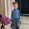 [Precio Fijo por Tiempo Limitado] Capa Base para Niñas Otoño e Invierno Color Sólido Infantil Camiseta Interior de Encaje para Bebé Manga Larga