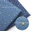 Medio Metro de Mezclilla Lavada Previamente Estampada en Oro Estrellado DIY Cartera Bolsa para Ropa, 1Yc69490