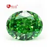 Flor de gelo quebrada de fábrica corte brilhante trabalhador de torno oval denier em forma de ovo verde turquesa grama verde esmeralda sintético CZ diamante Hao zircônio nu