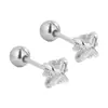 Aretes de Tornillo con Zirconia en Forma de Cruz, Clásicos Modernos para Perforaciones, Brillo Deslumbrante