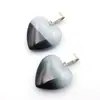 Pingente de amor em pedra natural transfronteiriço 20mm pingente de coração cor de cristal pingente de coração de pêssego acessórios de joias para colar